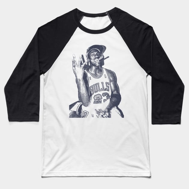 Michael Jordan Cigar Baseball T-Shirt by BackOnTop Project